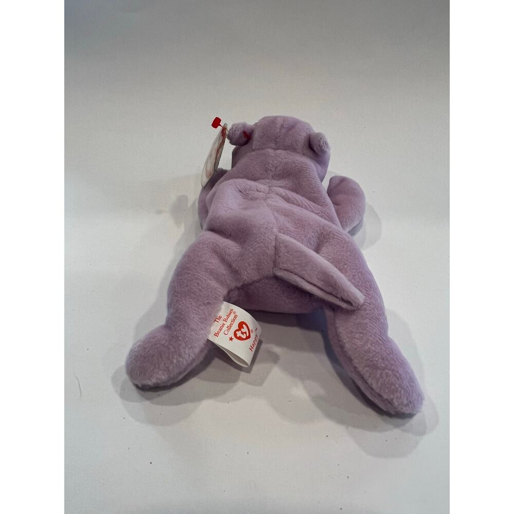 Ty Beanie Baby Happy the Hippo 1994 Beanbag Plush Stuffed Toy Collectible - Picture 12 of 12